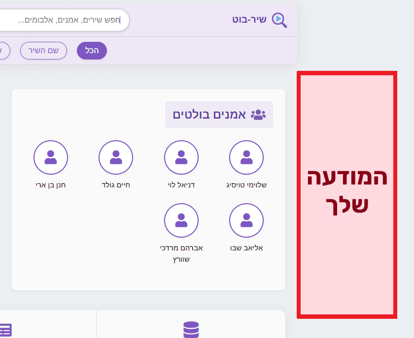 דוגמה לבאנר פרסומי באתר שיר בוט